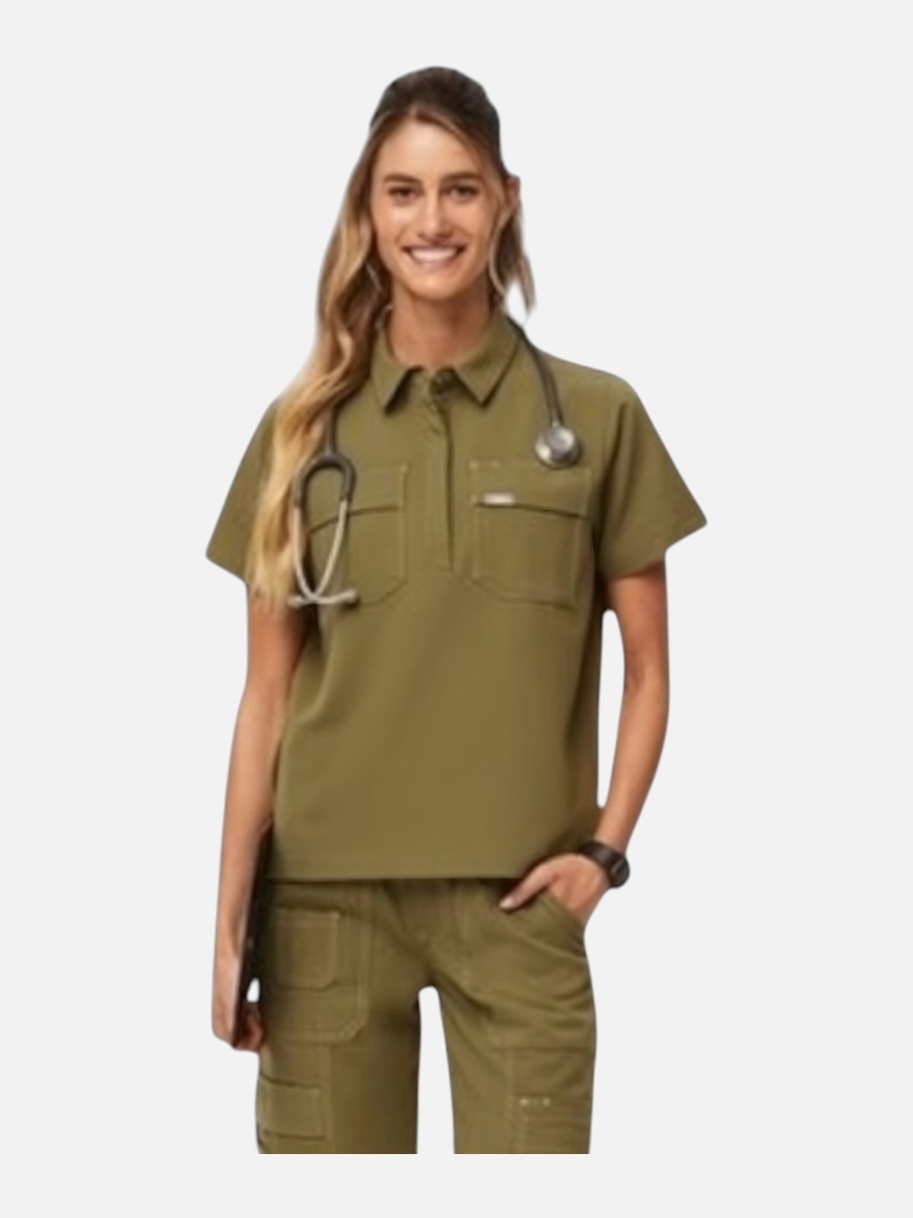 Figs Martini Olive Saiya Classic Cargo Top